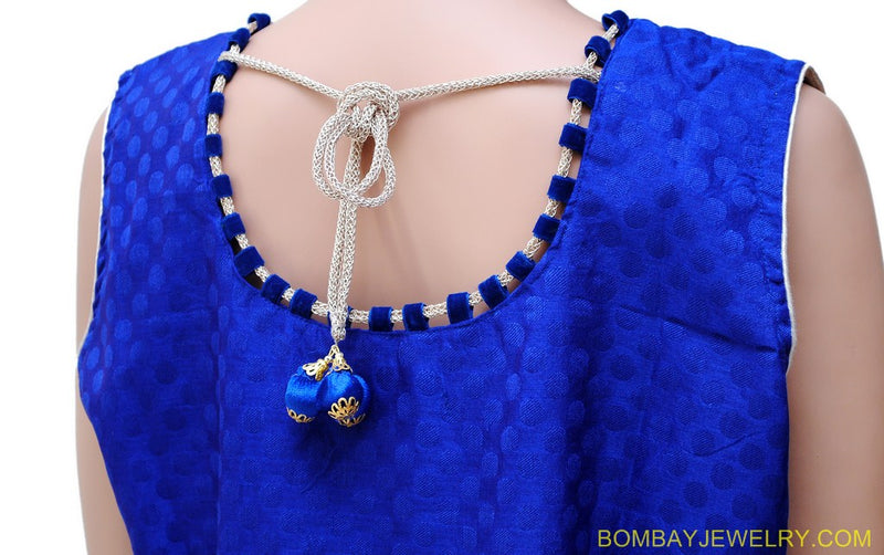 beautiful royal blue brocket kurti