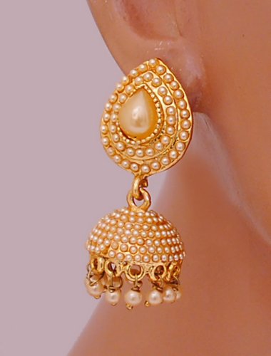 Goldpolish jhumi earring-2617