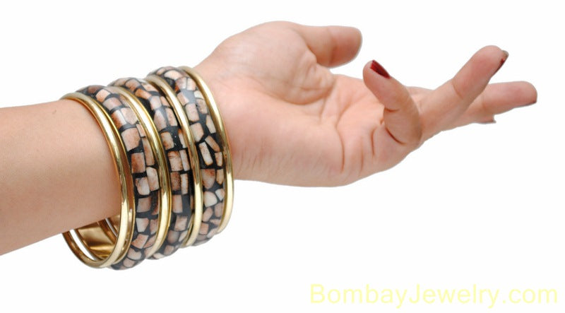 light brown, golden and black fashion bangle- one size