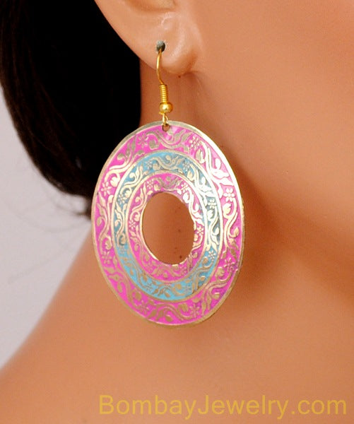 pink and blue fashion earring