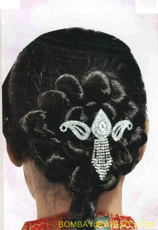 silverplated white diamond hair jewelry