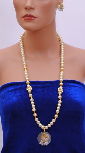 Goldpolish off white pearl set-1053