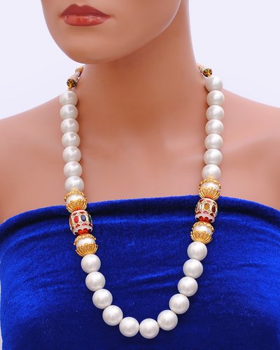 Goldpolish white pearl chain-1067