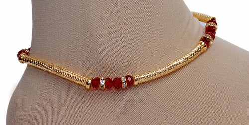 golden and deep red anklet-1189