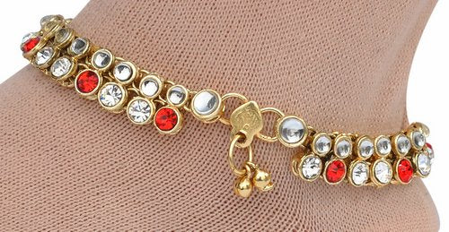red and golden anklet-1208