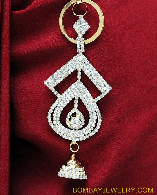 GOLDPLATED WHITE DIAMOND SAREE KEY CHAIN