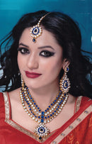 Goldpolish white kundan set-2099