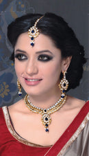 Goldpolish white kundan set-2095