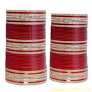 maroon, cream and white bridal choora