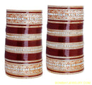 BEAUTIFUL MARRON AND WHITE BRIDAL CHOORA