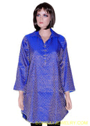 Blue and golden brocket cloth kurti