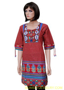 red printed cotton kurti