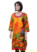 multicolour printed cotton kurti