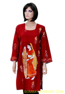 red printed kurti