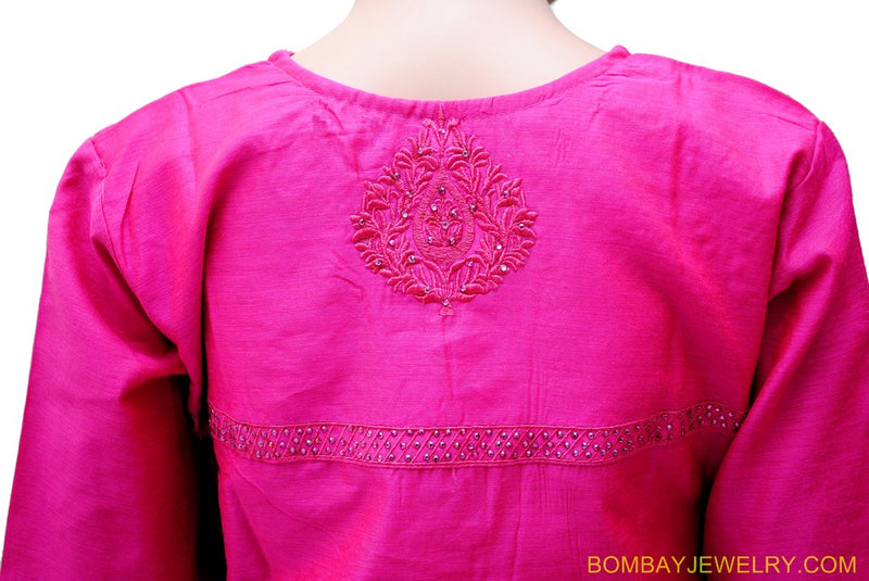fusicha pink cotton kurti