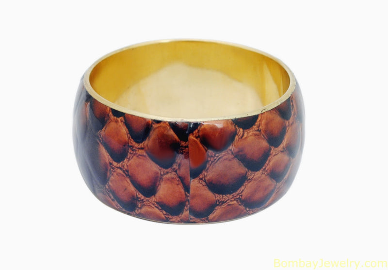 black and brown wood polich bangle- one size