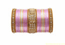 EAUTIFUL PINK AND WHITE DIAMOND SHADED BANGLE-XL