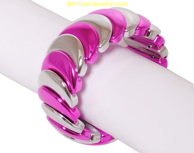 Fusicha Pink And Silver Fashion Bracelet