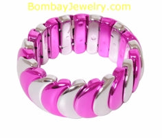 Fusicha Pink And Silver Fashion Bracelet