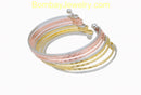 Tricolor Fashion Cuff Bangle-Adjustable