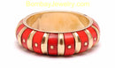 Golden And Red Big Fashion Cuff Bangle-Large