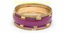 Oxidised Golden And Voilet Fashion Bangle Set Of 5-Medium