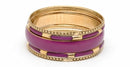 Oxidised Golden And Voilet Fashion Bangle Set Of 5-Medium