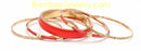 Oxidised Golden And Red Fashion Bangle Set Of 5-Medium
