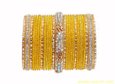 goldplated yellow bangle set- medium