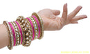 goldplated fusicha pink kundan bangles-m