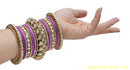 GOLDPLATED PURPLE KUNDAN BANGLES-L