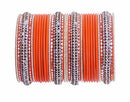 Beautiful orange and golden bangle set-2186