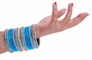 Goldpolish aqua blue bangle set-2189