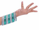 Turquoise green and golden bangles set-2201