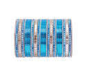Aqua blue and golden bangle set-2206