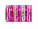 Fusicha pink and golden bangle set-2207
