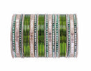 Green and golden bangle  set-2208