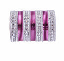 Light purple and Silver bangle set-2211