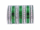 Green and Silver bangle set-2222