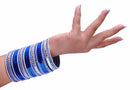 Silver and blue bangle set-2287