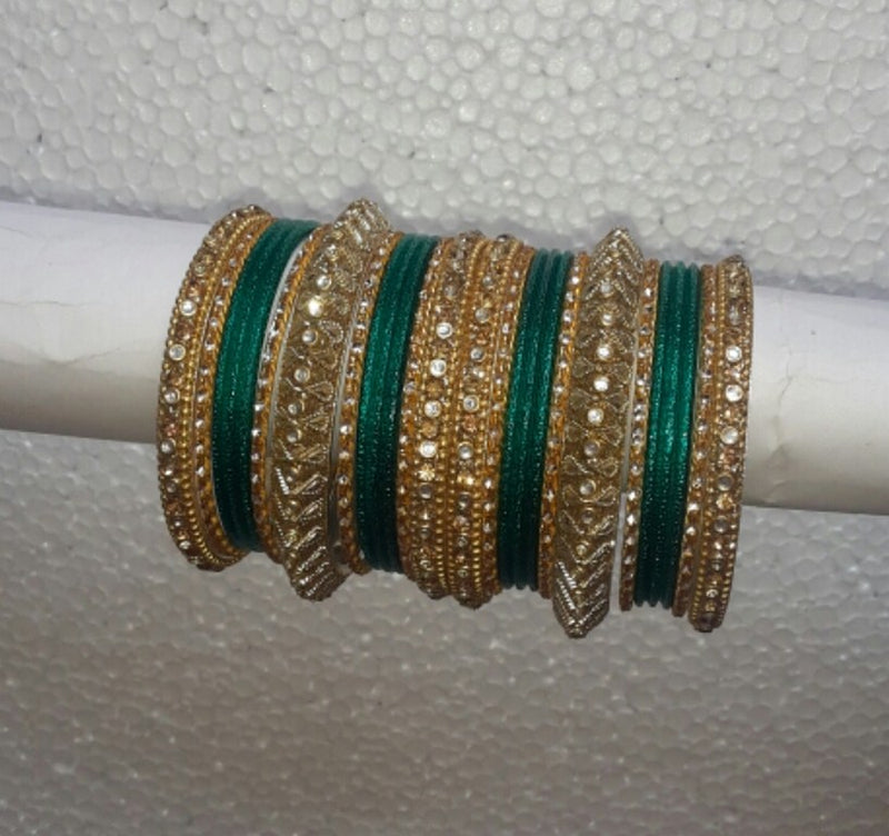 Goldpolish light green bangle set