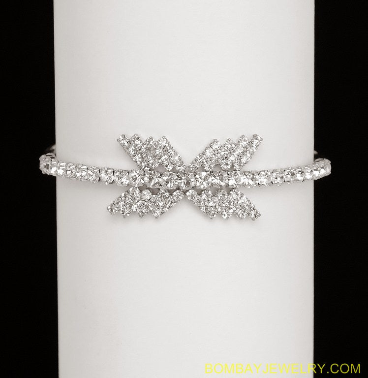 silverplated white diamond armlet