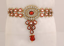goldpolish red and white kundan armlet-1262