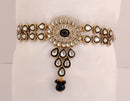 Goldpolish black and white kundan armlet-1263