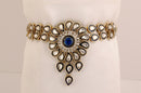 goldpolish blue and white kundan armlet-1266