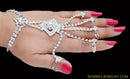 silverplated white dimaond hand ring bracelet- each