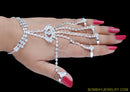 silverplated white diamond hand ring bracelet- each
