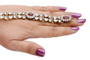 Beautiful maroon,and white kundan hand ring bracelet
