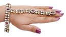 Beautiful maroon,and white kundan hand ring bracelet