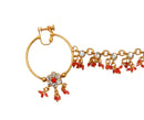 Goldpolish red and white bridal nose pin-2